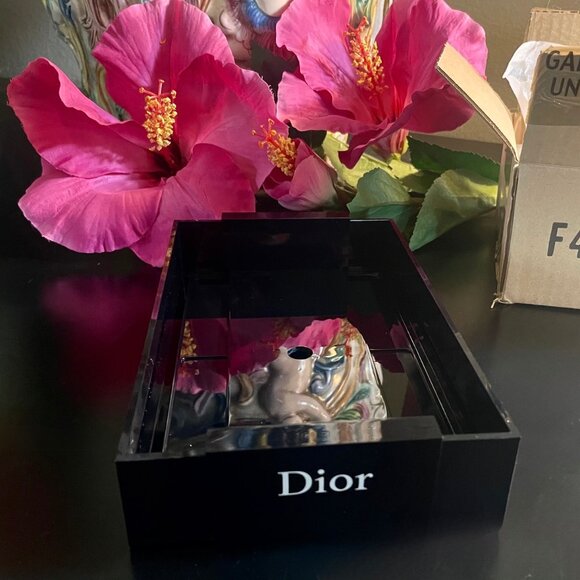 CHRISTIAN DIOR  Black Lacquer Pull Out Display TRAY  8.5" x 5" x 1.5" New in Box - Picture 1 of 15